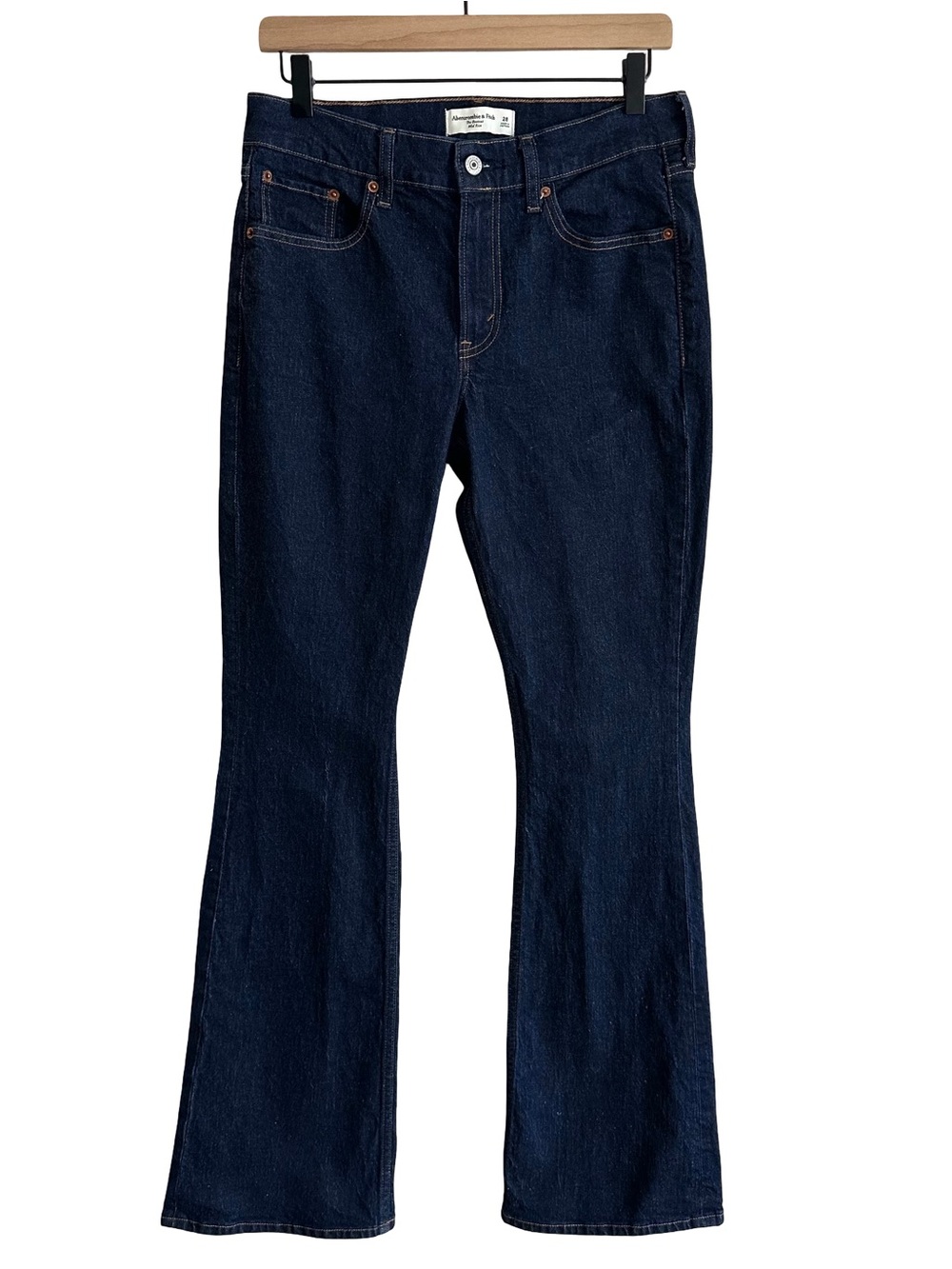 Abercrombie & Fitch The Bootcut Mid Rise Jeans Dark Rinse Flare A&F